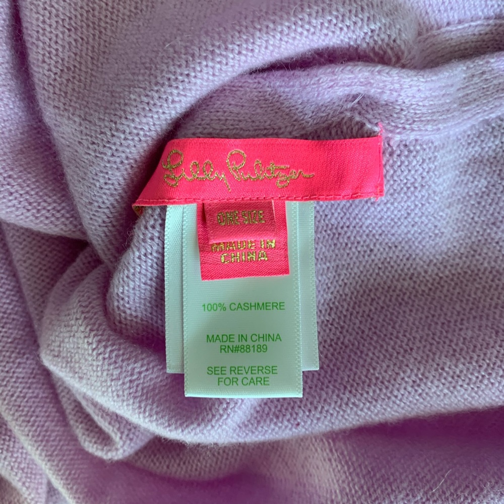 Lilly Pulitzer Cashmere Harp Wrap Lilac Freesia - Picture 4 of 5